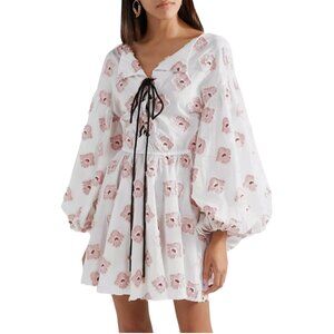 Caroline Constas Olympia Metallic Fil Coupe Mini Dress Pink White - size XS